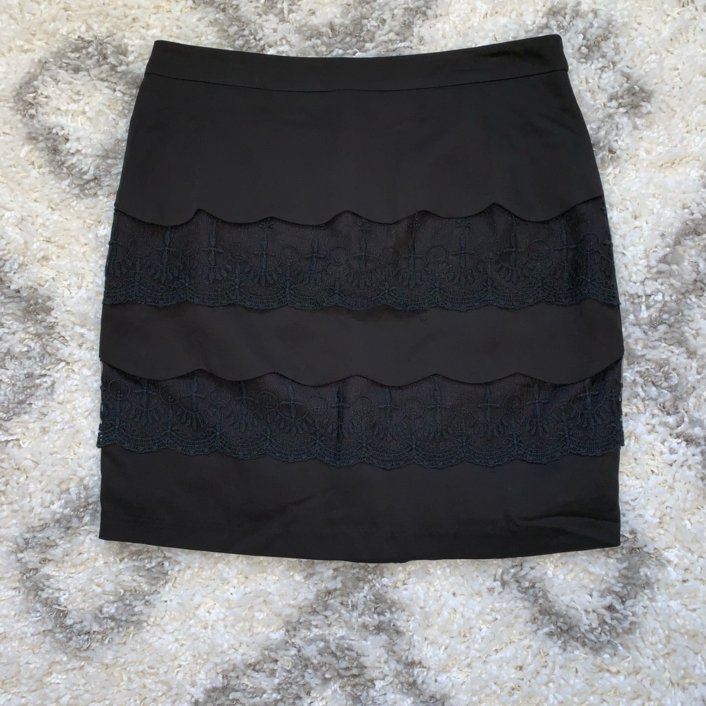 Francesca’s Black Skirt with lace details